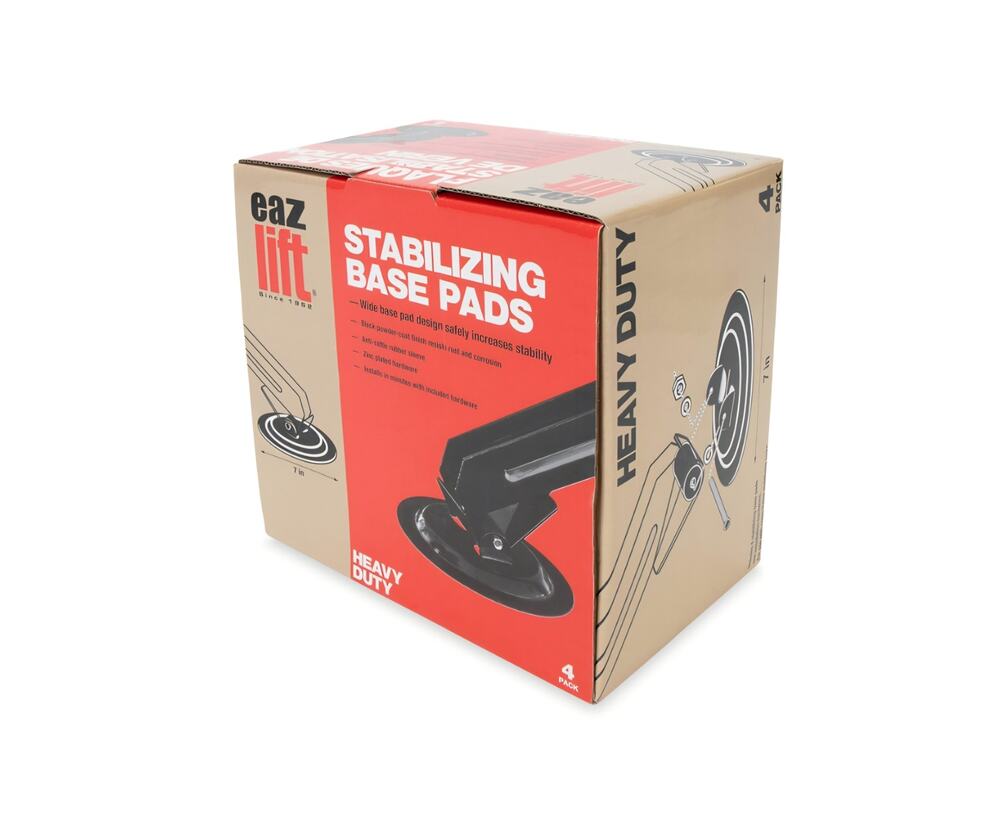 Camco 57883 Heavy Duty RV Stabilizing Jack Base Pads 4 Pack Open Box
